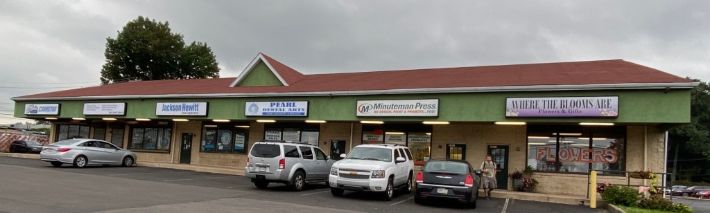 Wide view of the outside of the office